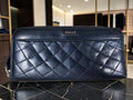 Bally Long Zip-Around Quilted Leather Wallet in Navy