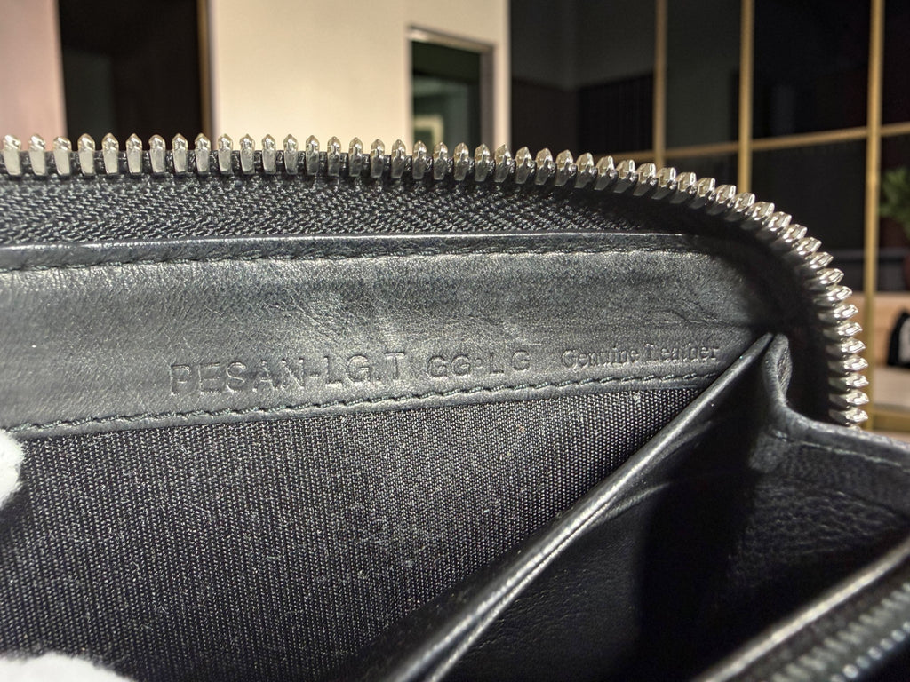 Bally Long Zip-Around Quilted Leather Wallet in Navy