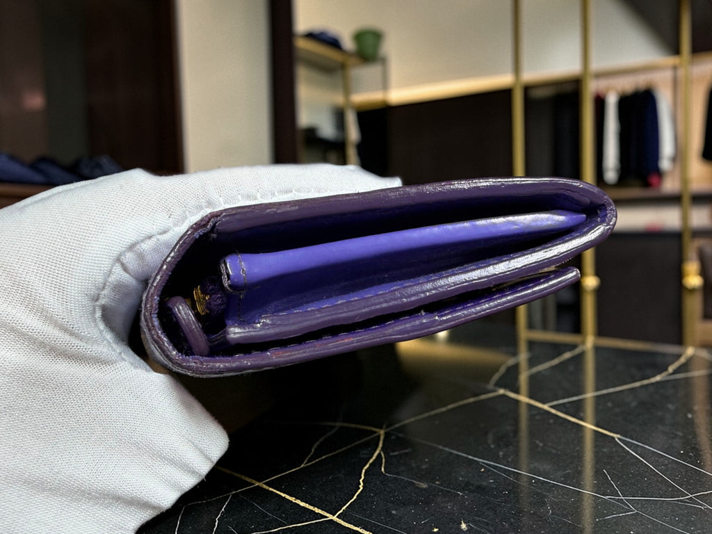 Miu Miu Long Zip-Around Wallet in Purple Patent Leather (G1220-19866)