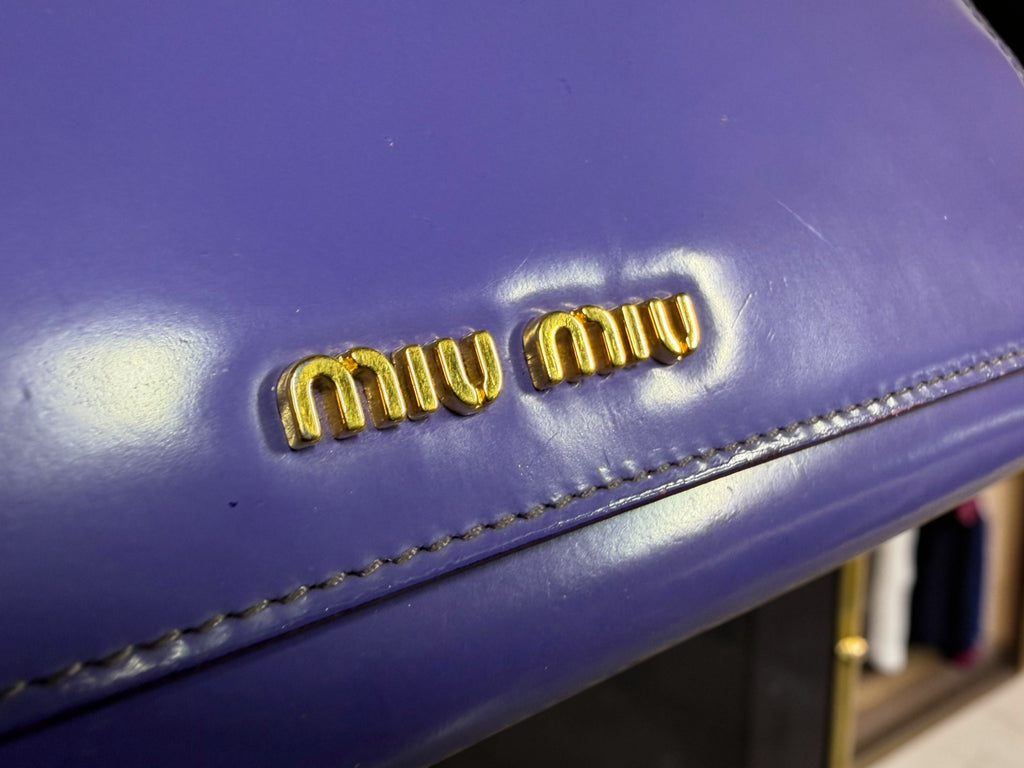 Miu Miu Long Zip-Around Wallet in Purple Patent Leather (G1220-19866)
