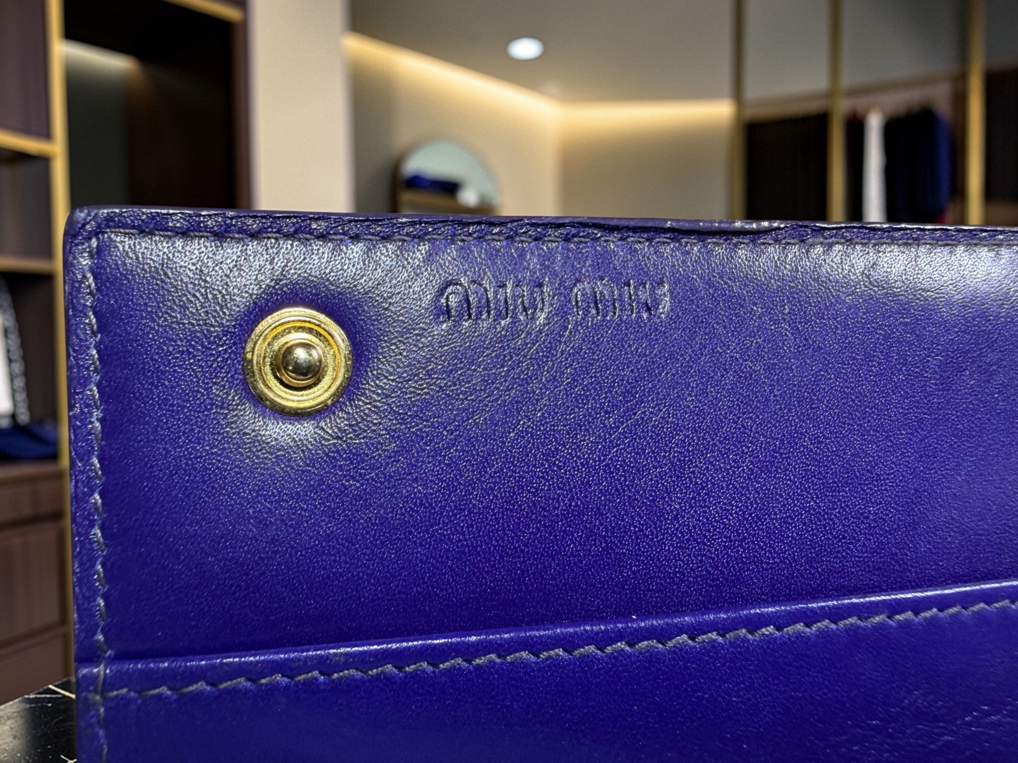 Miu Miu Long Zip-Around Wallet in Purple Patent Leather (G1220-19866)