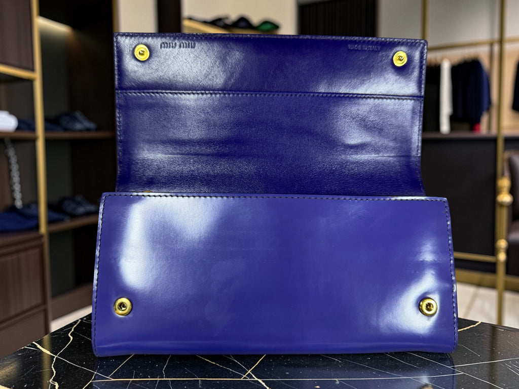Miu Miu Long Zip-Around Wallet in Purple Patent Leather (G1220-19866)