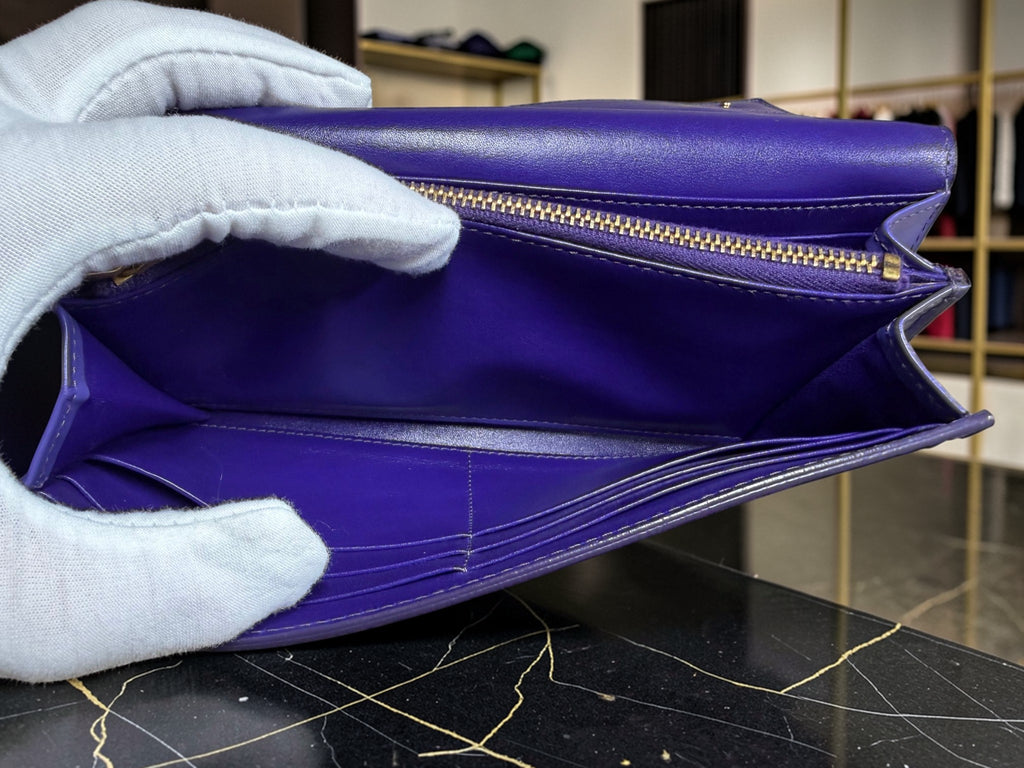 Miu Miu Long Zip-Around Wallet in Purple Patent Leather (G1220-19866)