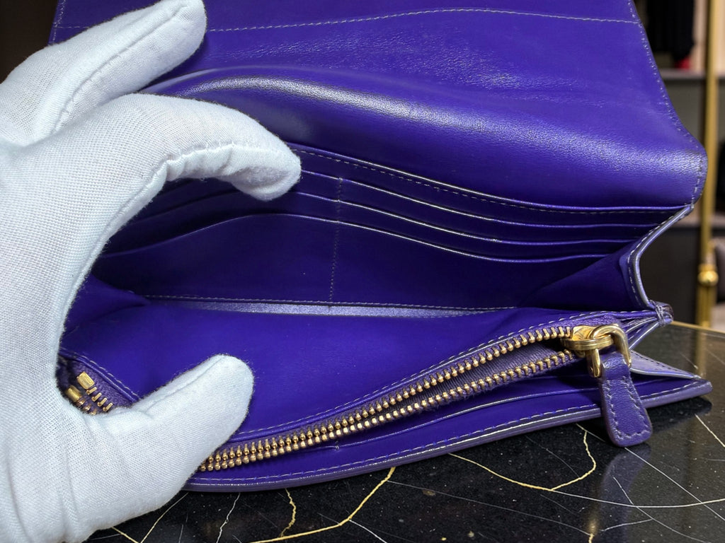 Miu Miu Long Zip-Around Wallet in Purple Patent Leather (G1220-19866)