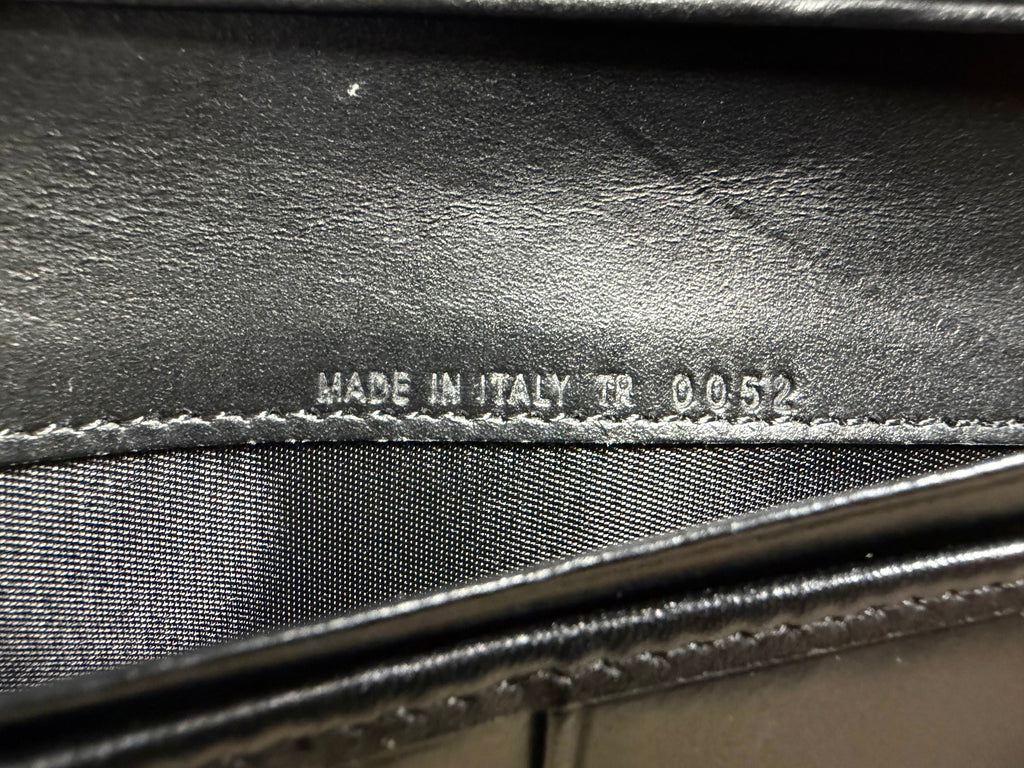 Christian Dior Trotter Saddle Long Trifold Wallet aus schwarzem Oblique Canvas Jean