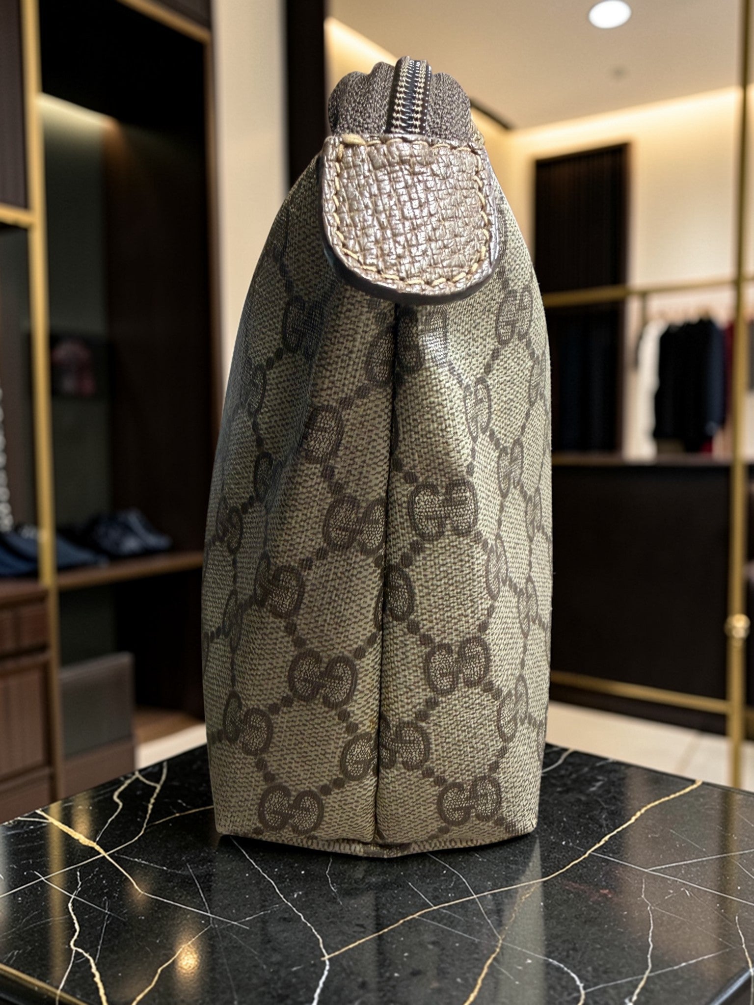 Vintage Gucci GG Monogram Canvas Toiletry Bag / Cosmetic Pouch