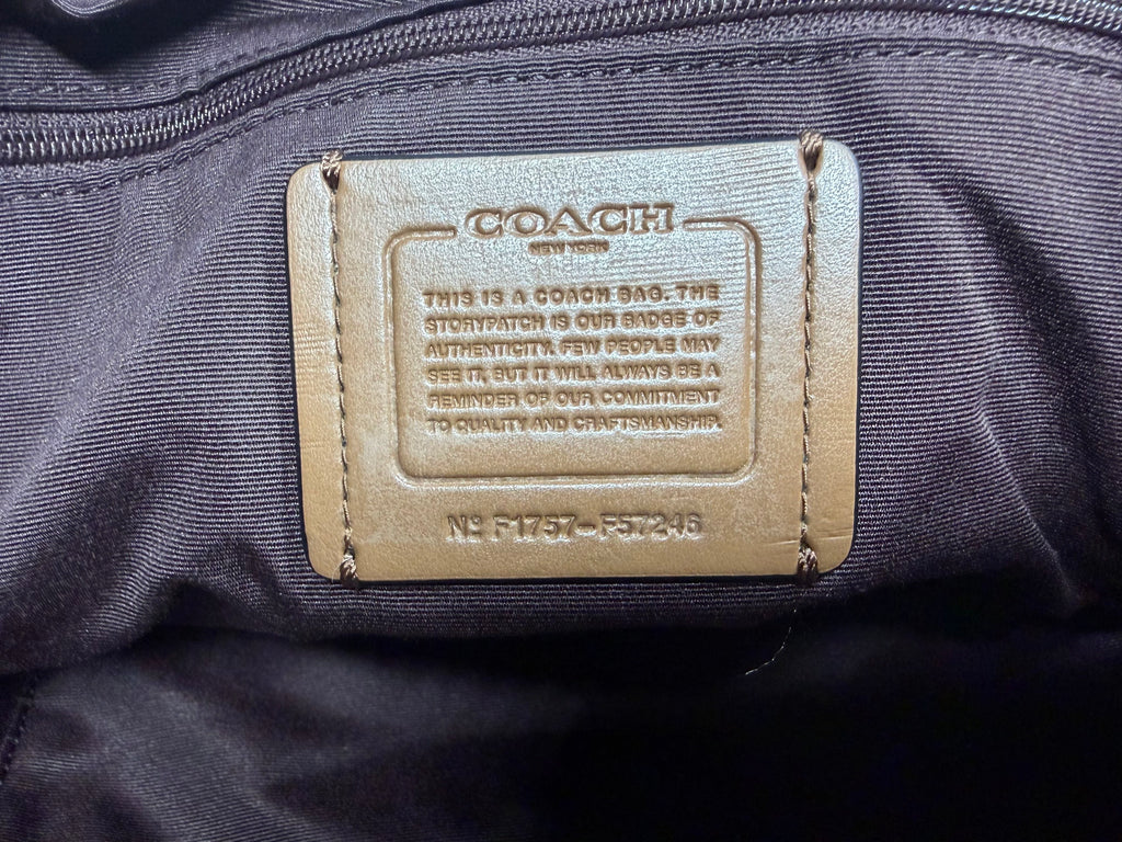 Coach Legacy Ava Tote Bag aus bordeauxfarbenem Signature Jacquard mit Lederbesatz