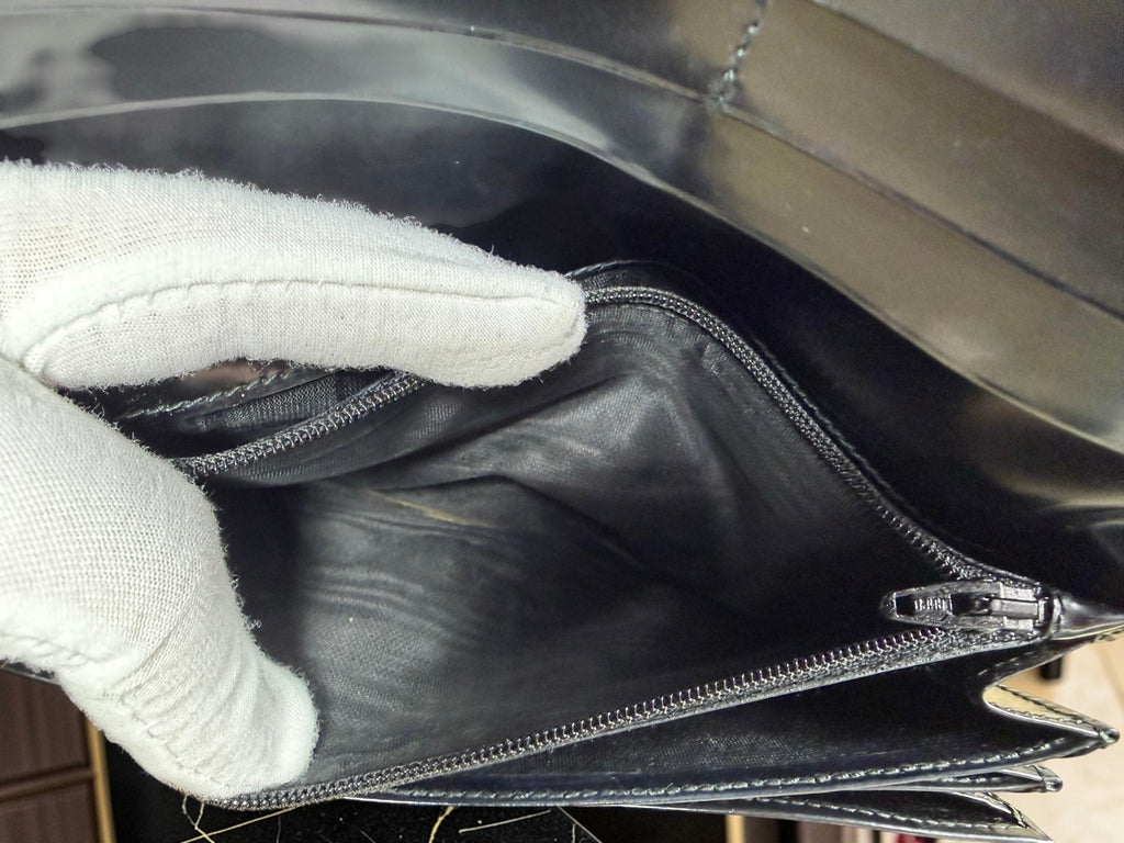 Prada Black Patent Leather Long Wallet (Continental Style) – Prada Milano