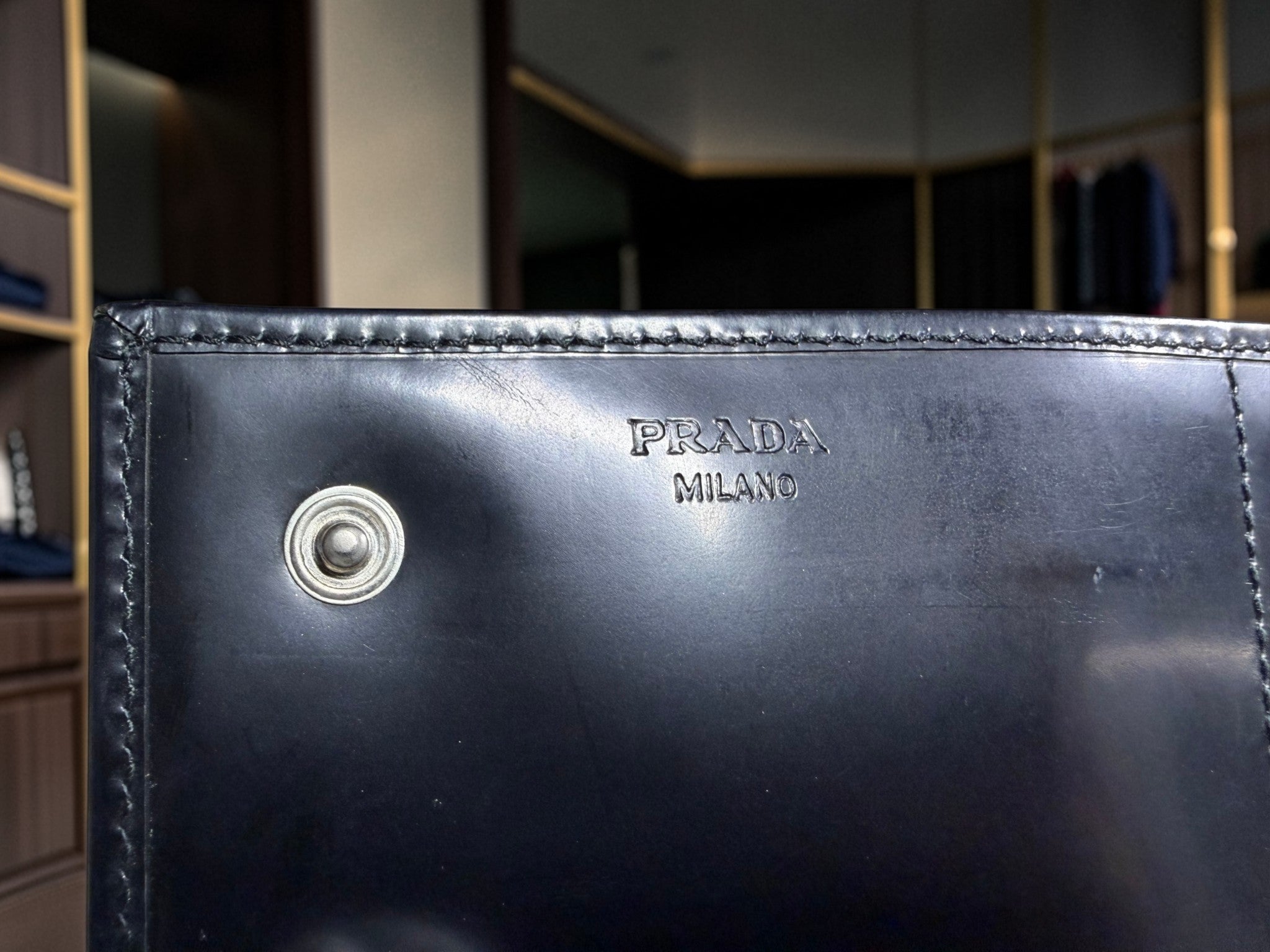 Prada Black Patent Leather Long Wallet (Continental Style) – Prada Milano