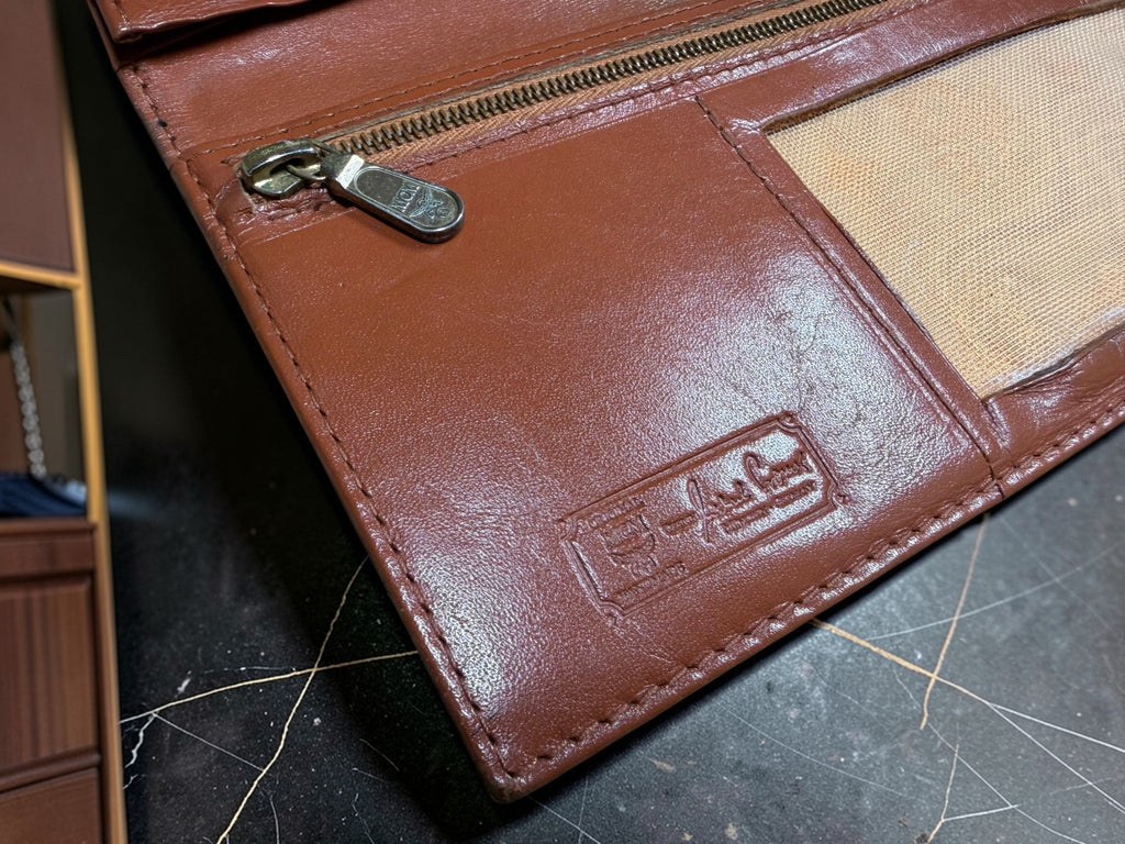 MCM Cognac Visetos Leder Brieftasche