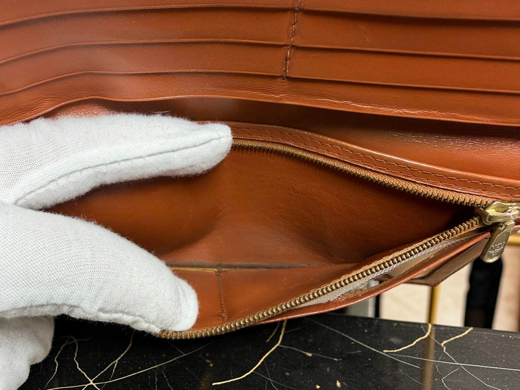 MCM Cognac Visetos Leder Brieftasche