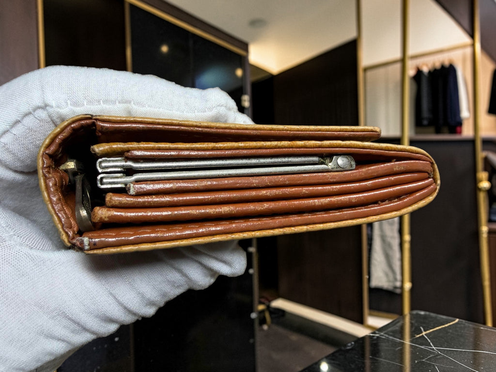 MCM Cognac Visetos Monogramm Kiss-Lock Rahmen Geldbörse