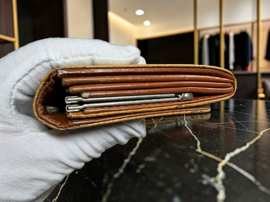 MCM Cognac Visetos Monogramm Kiss-Lock Rahmen Geldbörse