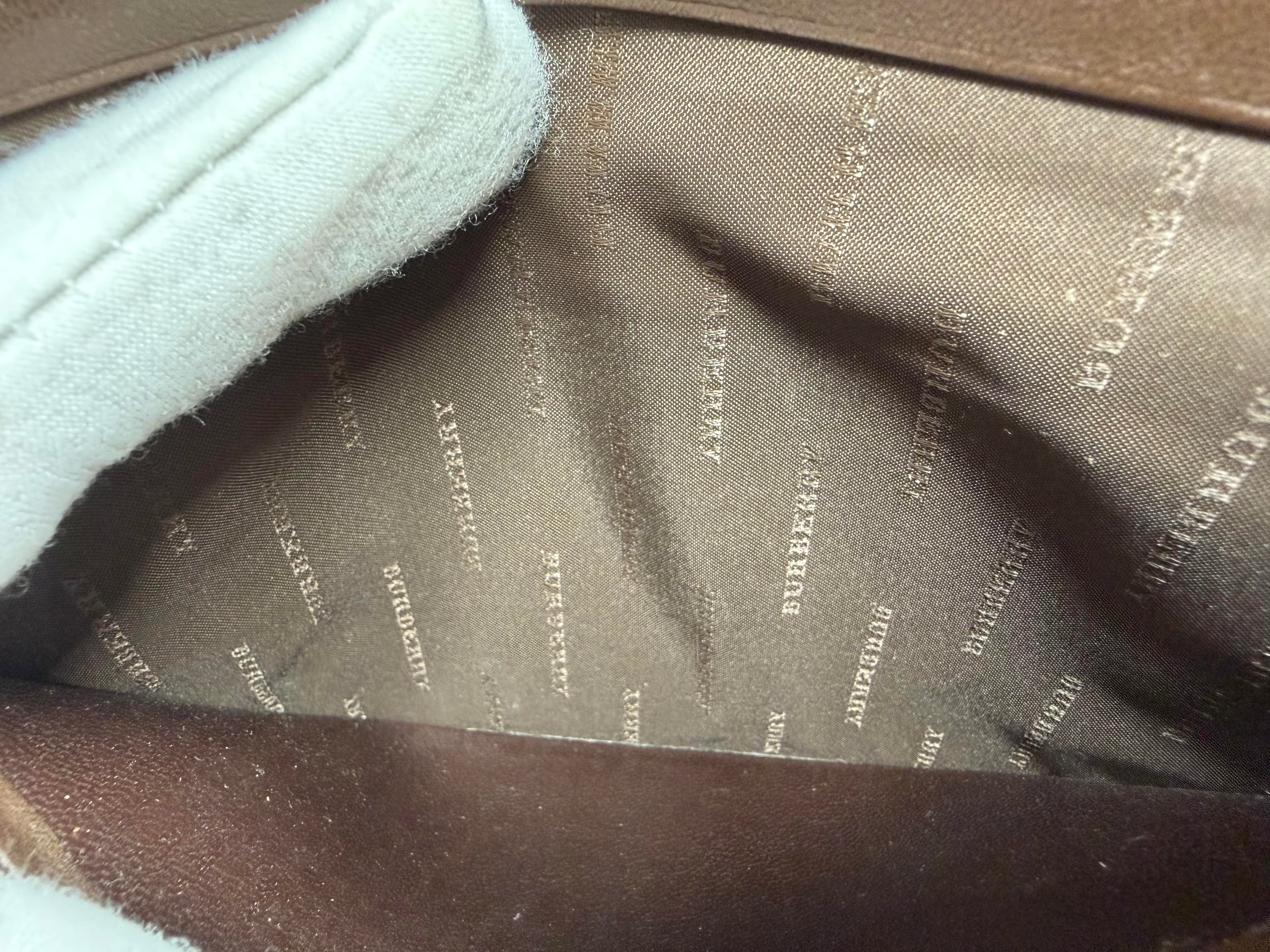 Burberry Nova Check Notebook / Agenda Cover with Brown Leather Interior