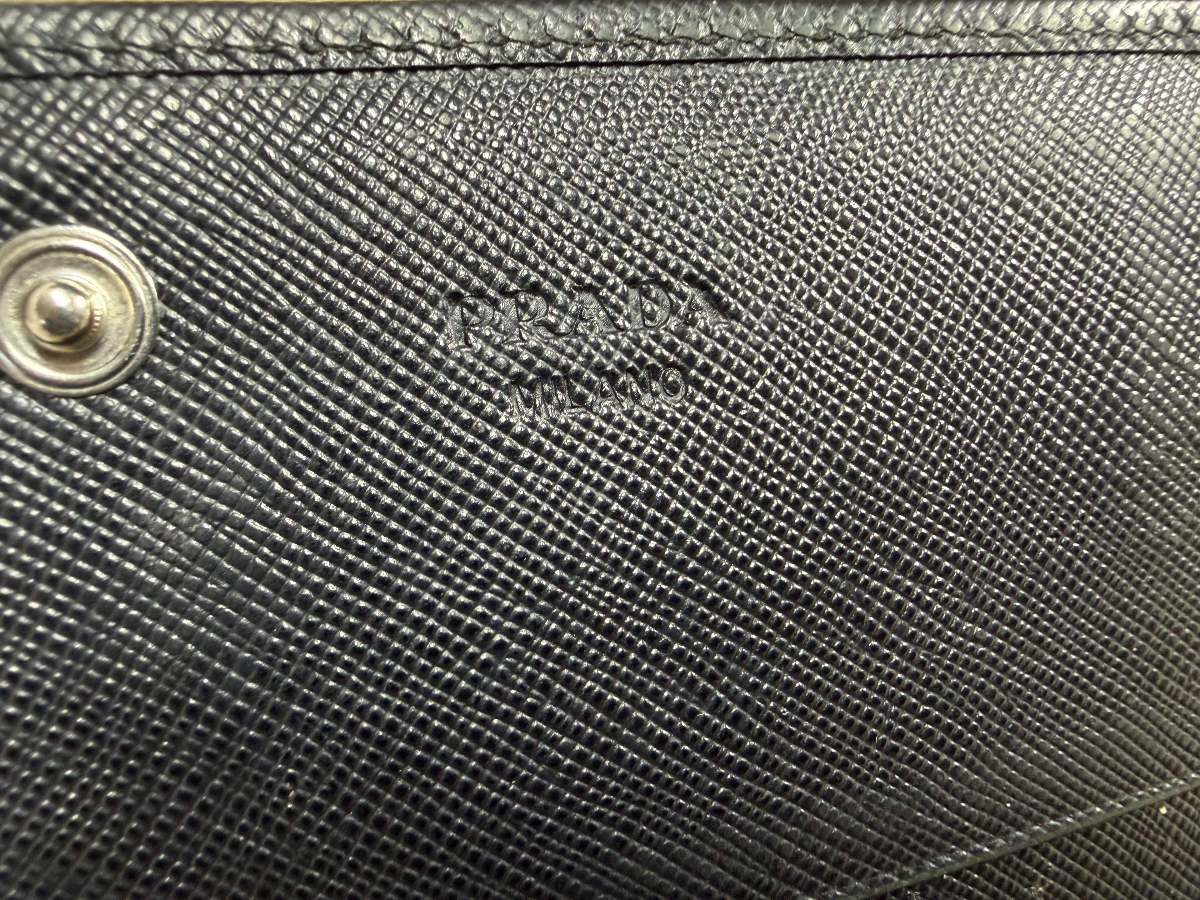 Prada Black Saffiano Leather Long Wallet