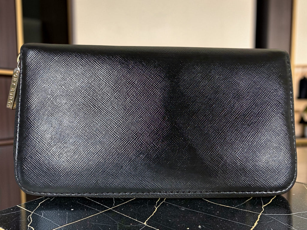 Tory Burch Robinson Black Zip-Around Continental Wallet