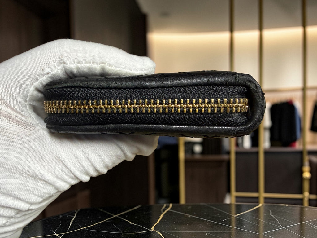 Tory Burch Fleming Quilted Leather Zip-Around Wallet – Black