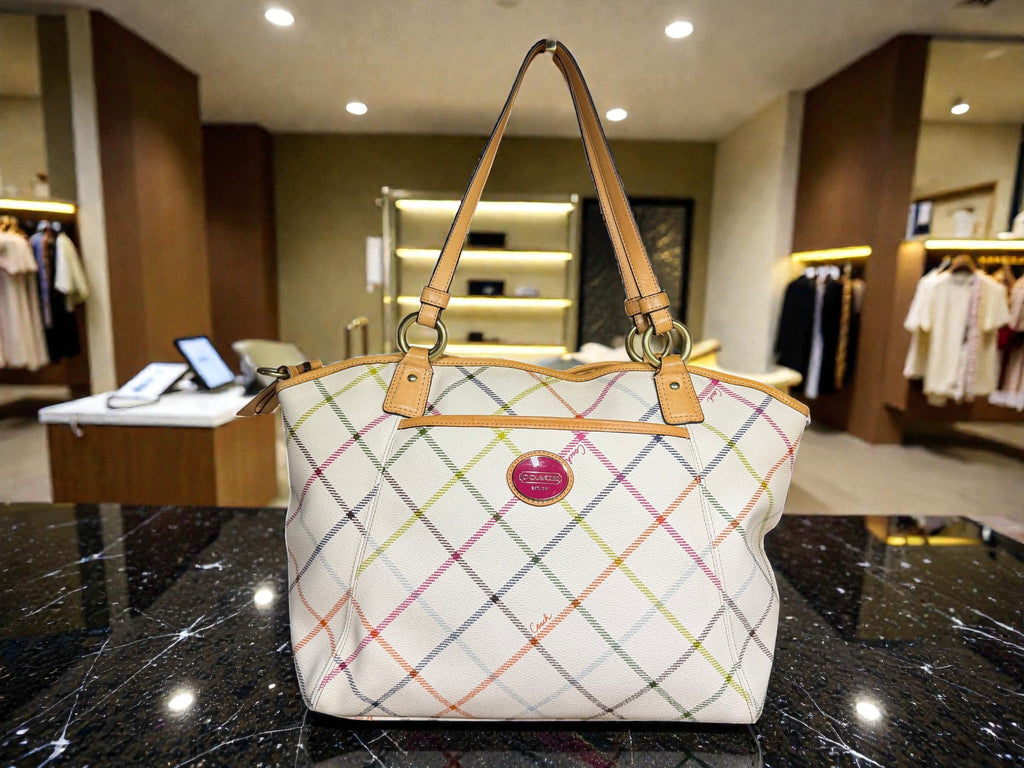 Coach Peyton Tattersall Medium Tote