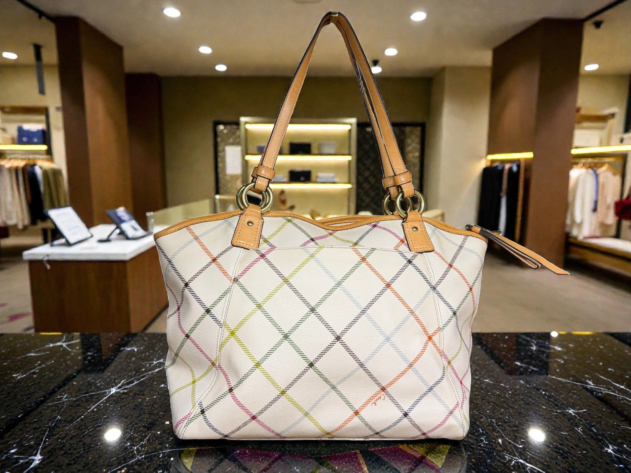 Coach Peyton Tattersall Medium Tote