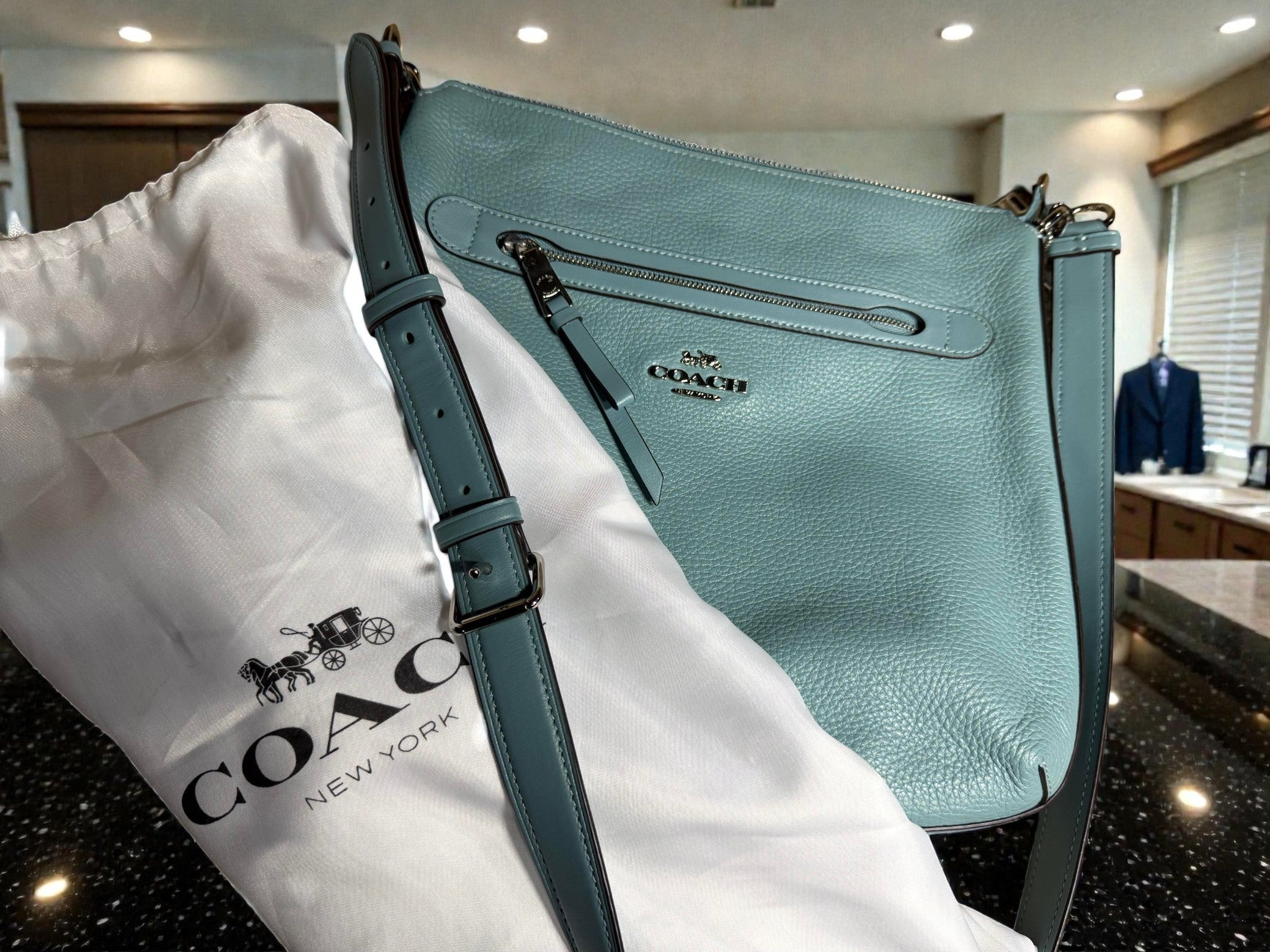 Coach Mae Crossbody Bag in Teal Pebbled Leather - No G1857-F34823