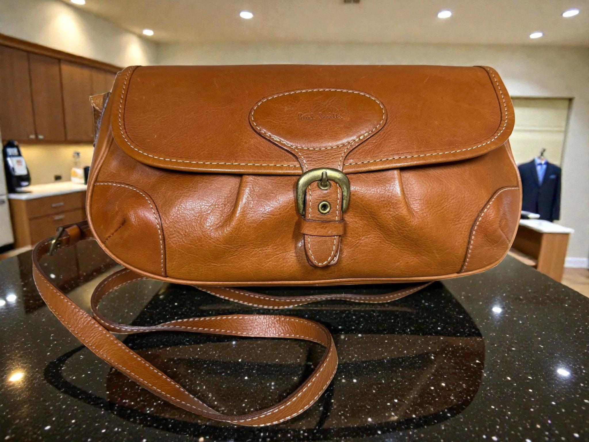 Paul Smith Brown Leather Saddle Shoulder Bag