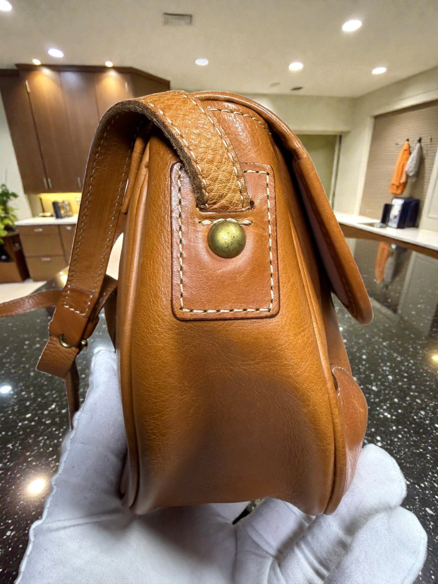 Paul Smith Brown Leather Saddle Shoulder Bag