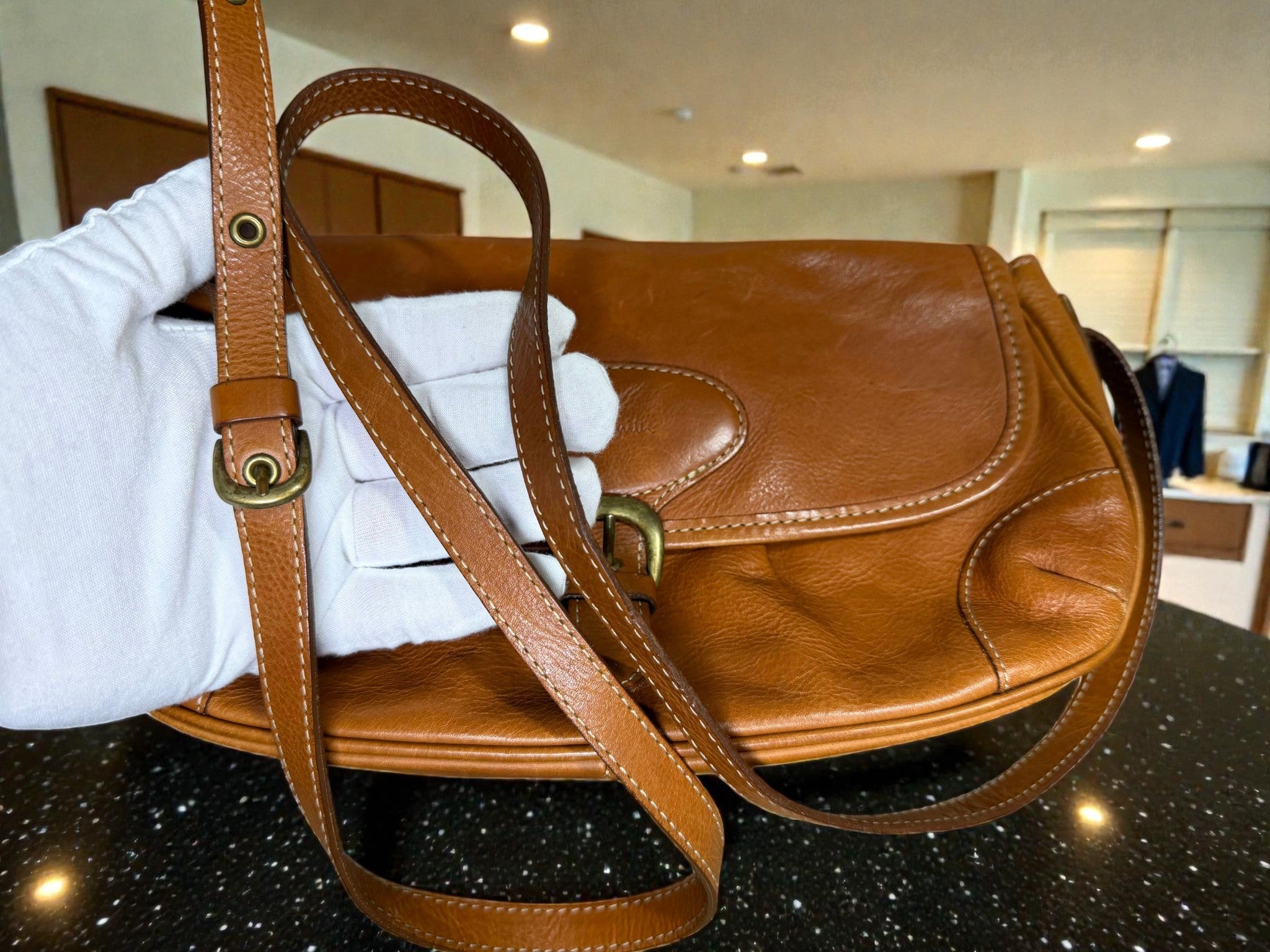 Paul Smith Brown Leather Saddle Shoulder Bag
