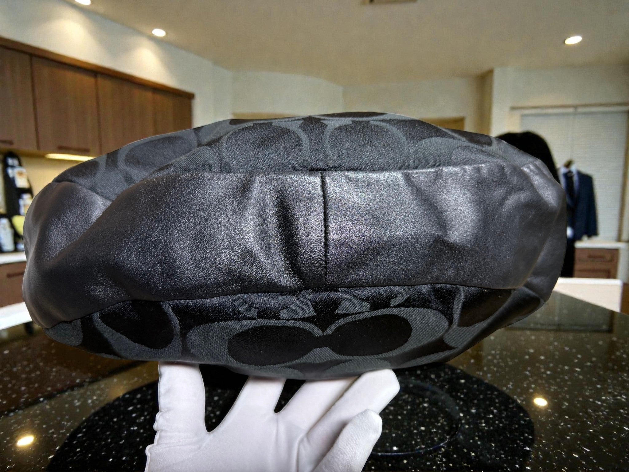 Coach Kristin Hobo Bag in Black Signature Monogram