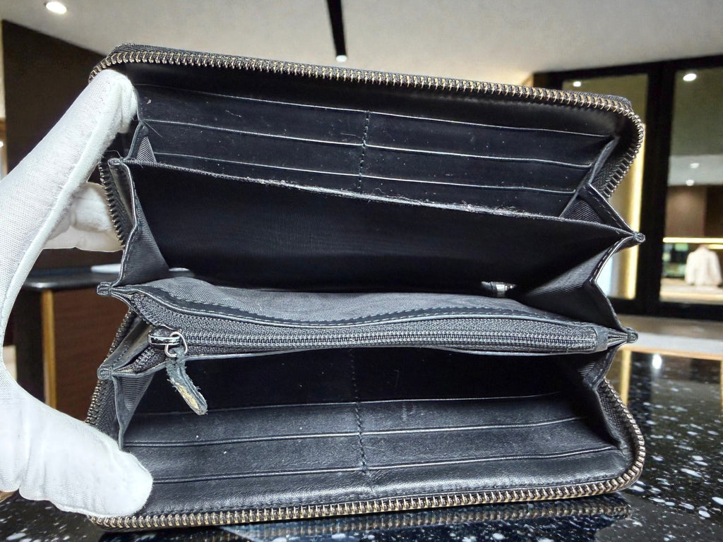 Gucci Black GG Imprimé Zip-Around Long Wallet