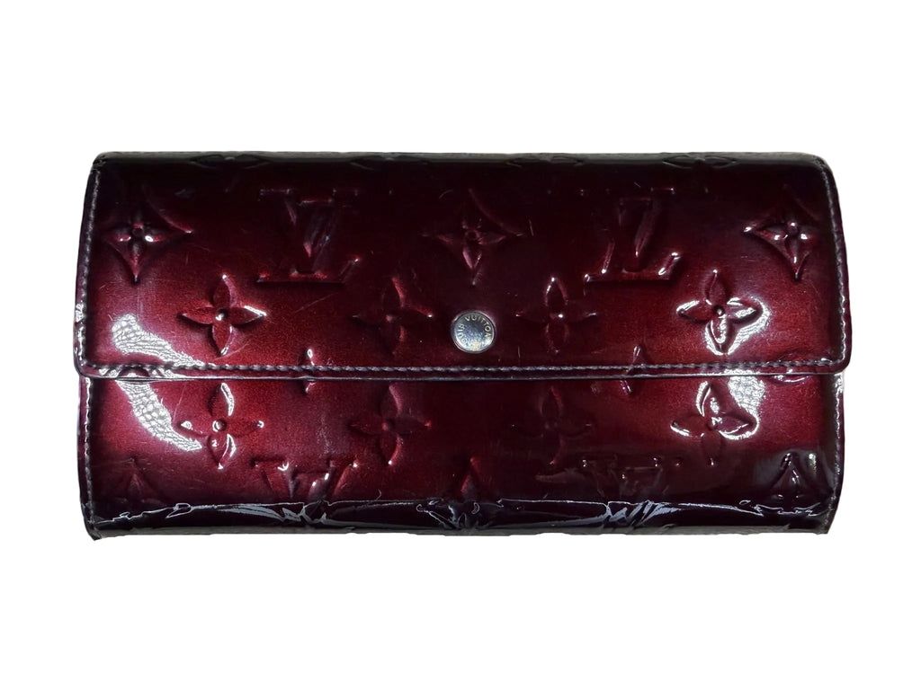 Louis Vuitton Amarante Monogram Vernis Portefeuille Sarah Long Wallet