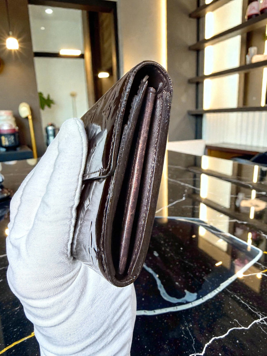 Louis Vuitton Amarante Monogram Vernis Portefeuille Sarah Long Wallet