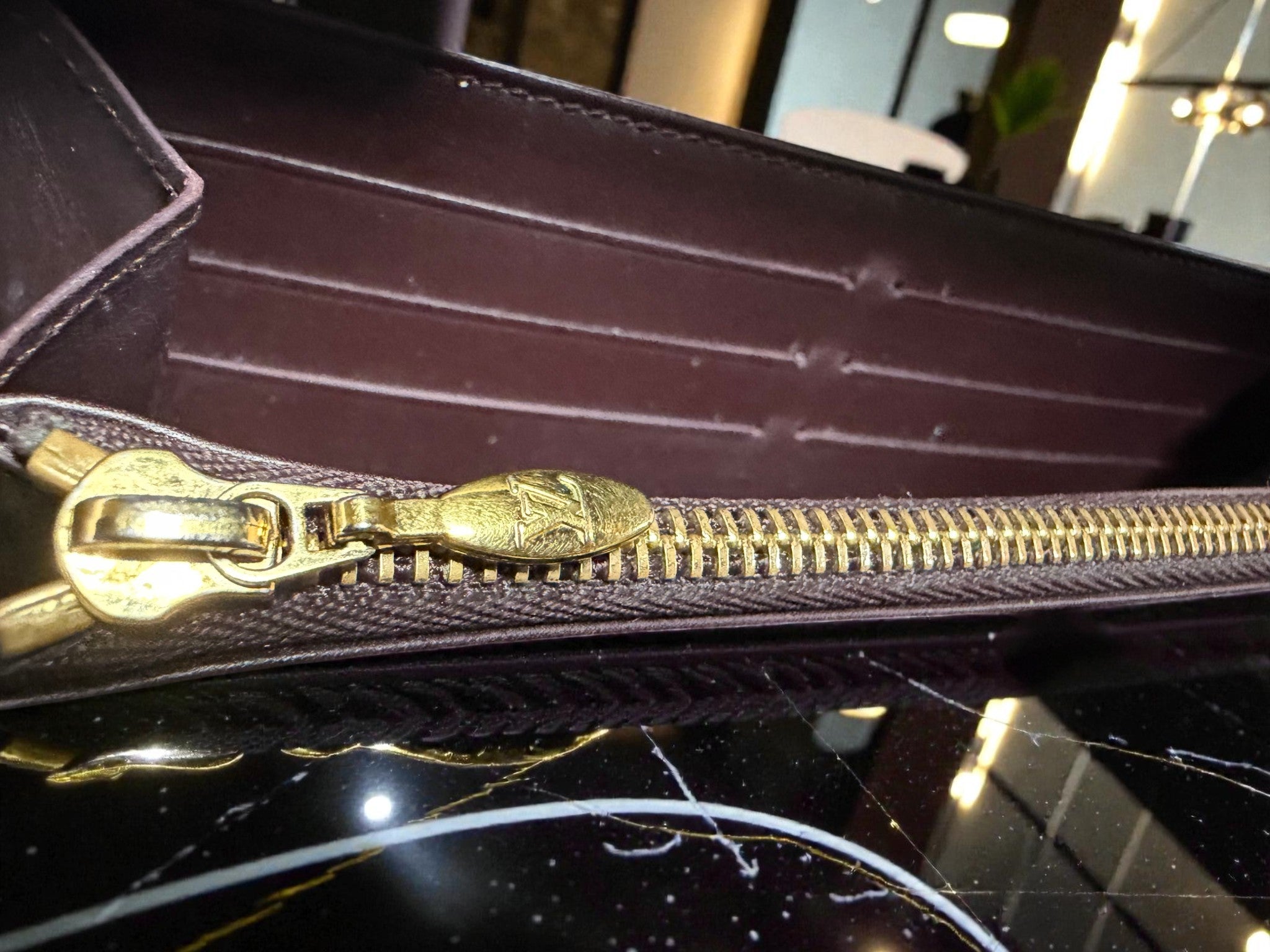 Louis Vuitton Amarante Monogram Vernis Portefeuille Sarah Long Wallet