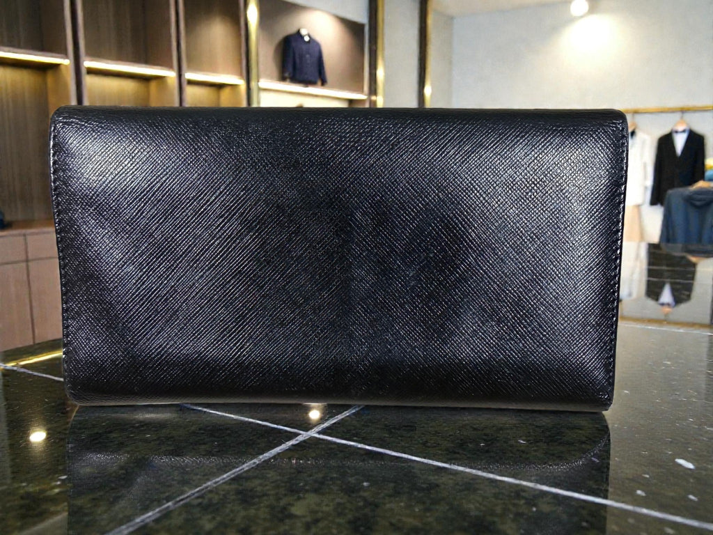 Salvatore Ferragamo Black Vara Bow Long Wallet