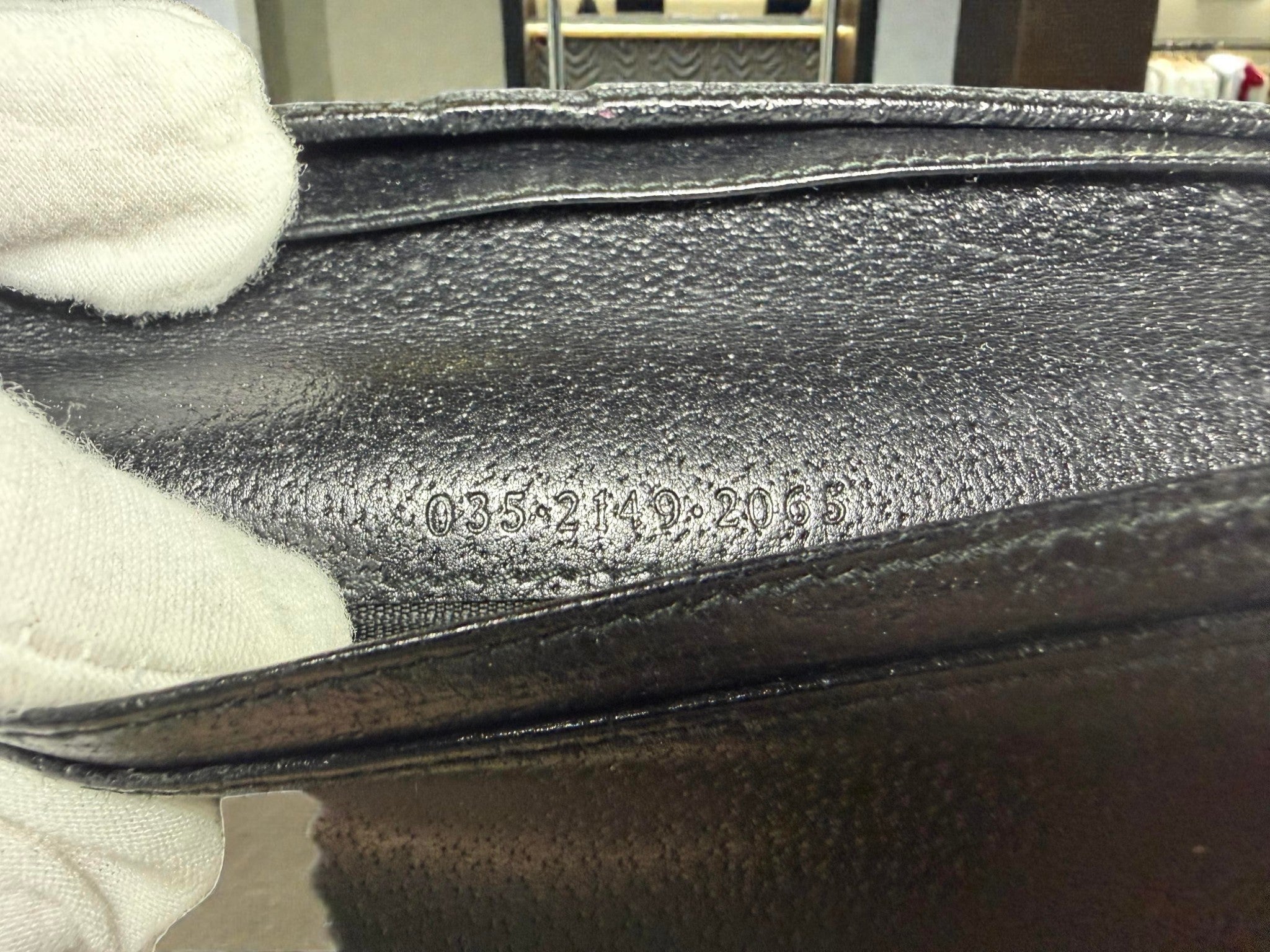Gucci Black Grained Leather Continental Wallet
