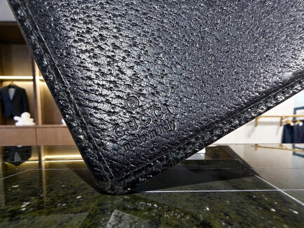 Gucci Black Grained Leather Continental Wallet