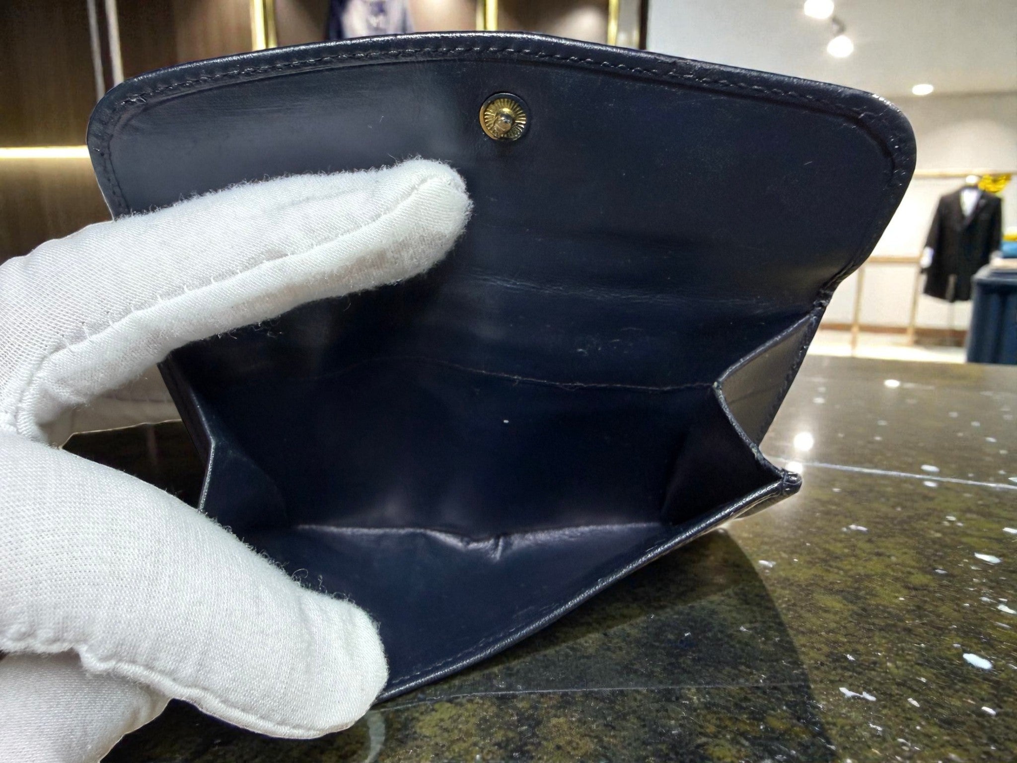 1970s Gucci Black Leather Web Stripe Horsebit Wallet