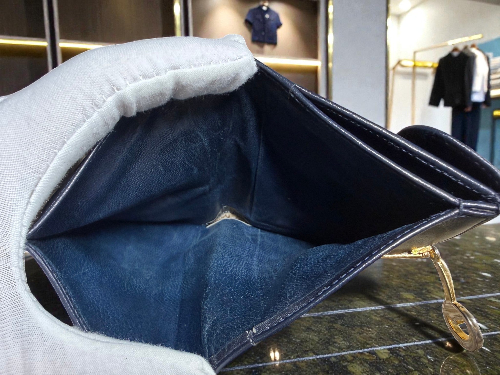 1970s Gucci Black Leather Web Stripe Horsebit Wallet