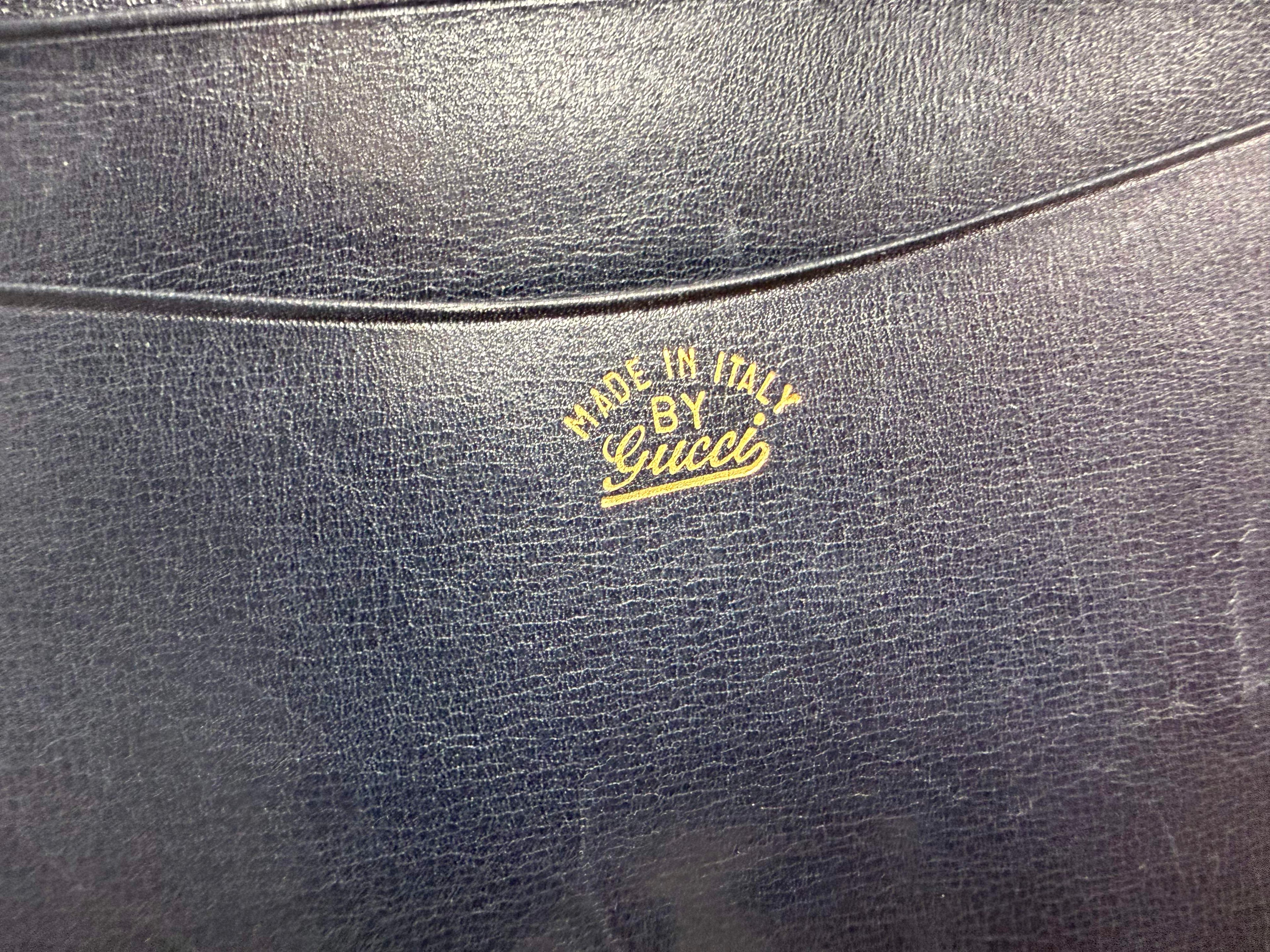 1970s Gucci Black Leather Web Stripe Horsebit Wallet