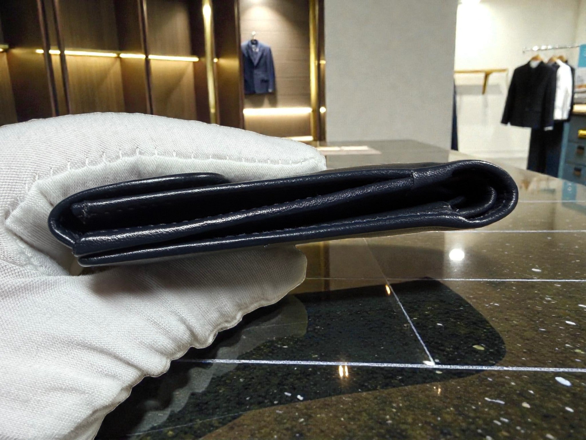 1970s Gucci Black Leather Web Stripe Horsebit Wallet