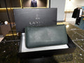 Lanvin Collection Green Saffiano Leather Zip-Around Continental Wallet