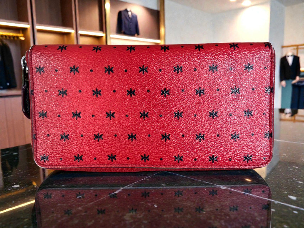 Coach Disney Mickey Mouse Limited Edition Red Star Print Zip-Around Continental Wallet
