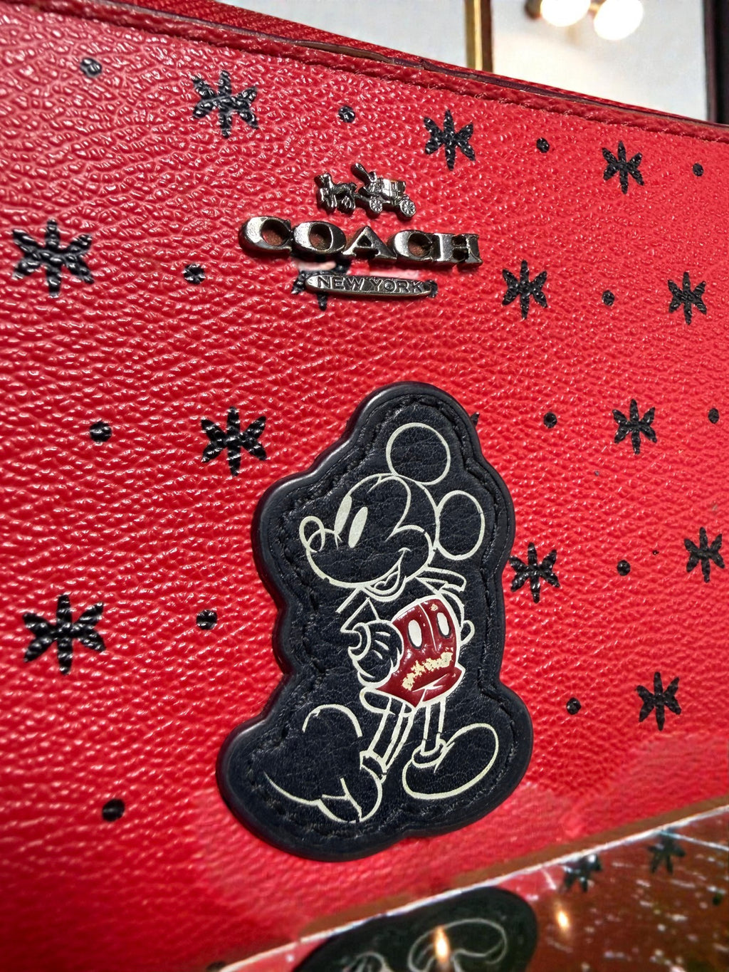 Coach Disney Mickey Mouse Limited Edition Red Star Print Zip-Around Continental Wallet