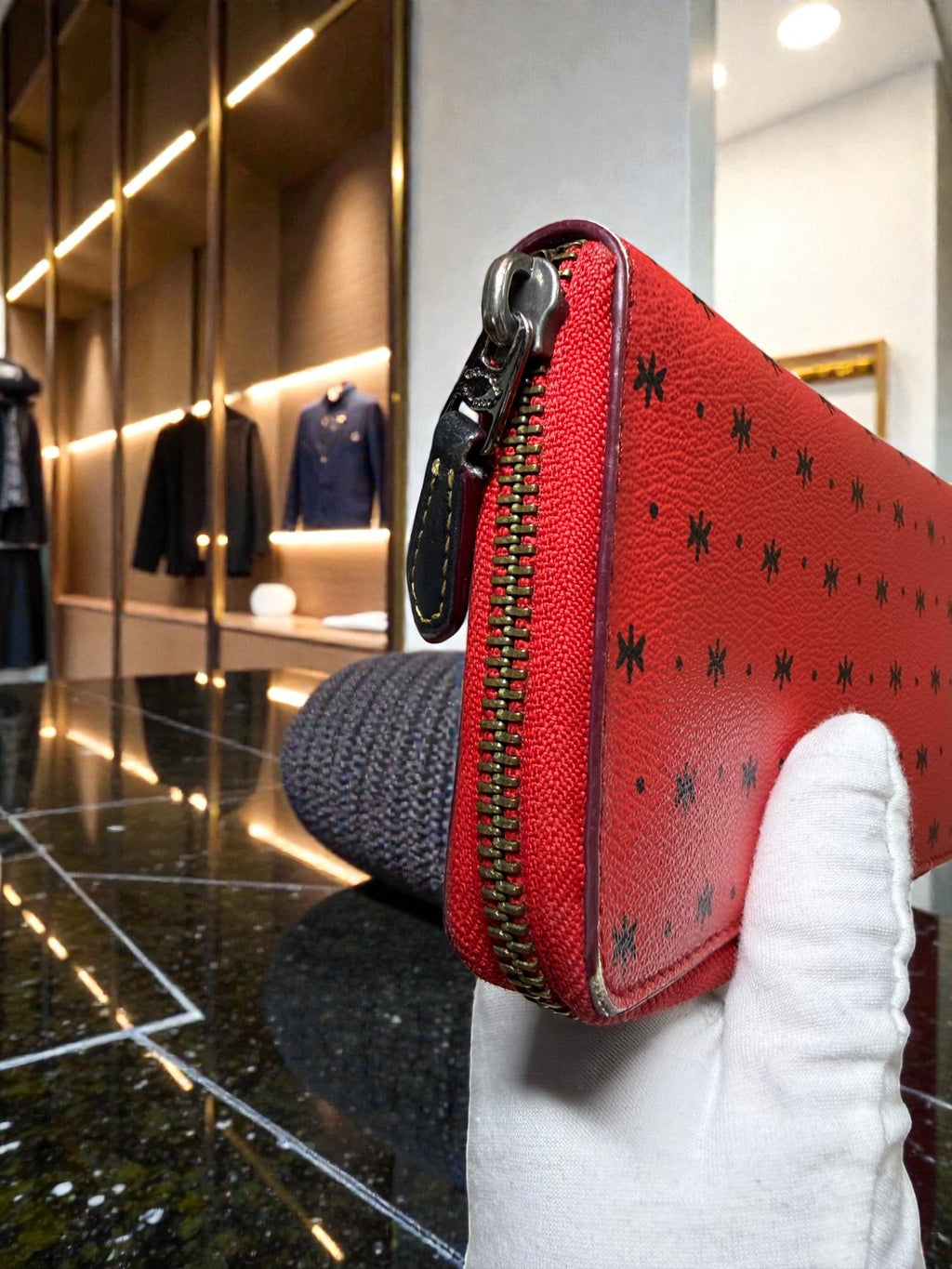 Coach Disney Mickey Mouse Limited Edition Red Star Print Zip-Around Continental Wallet