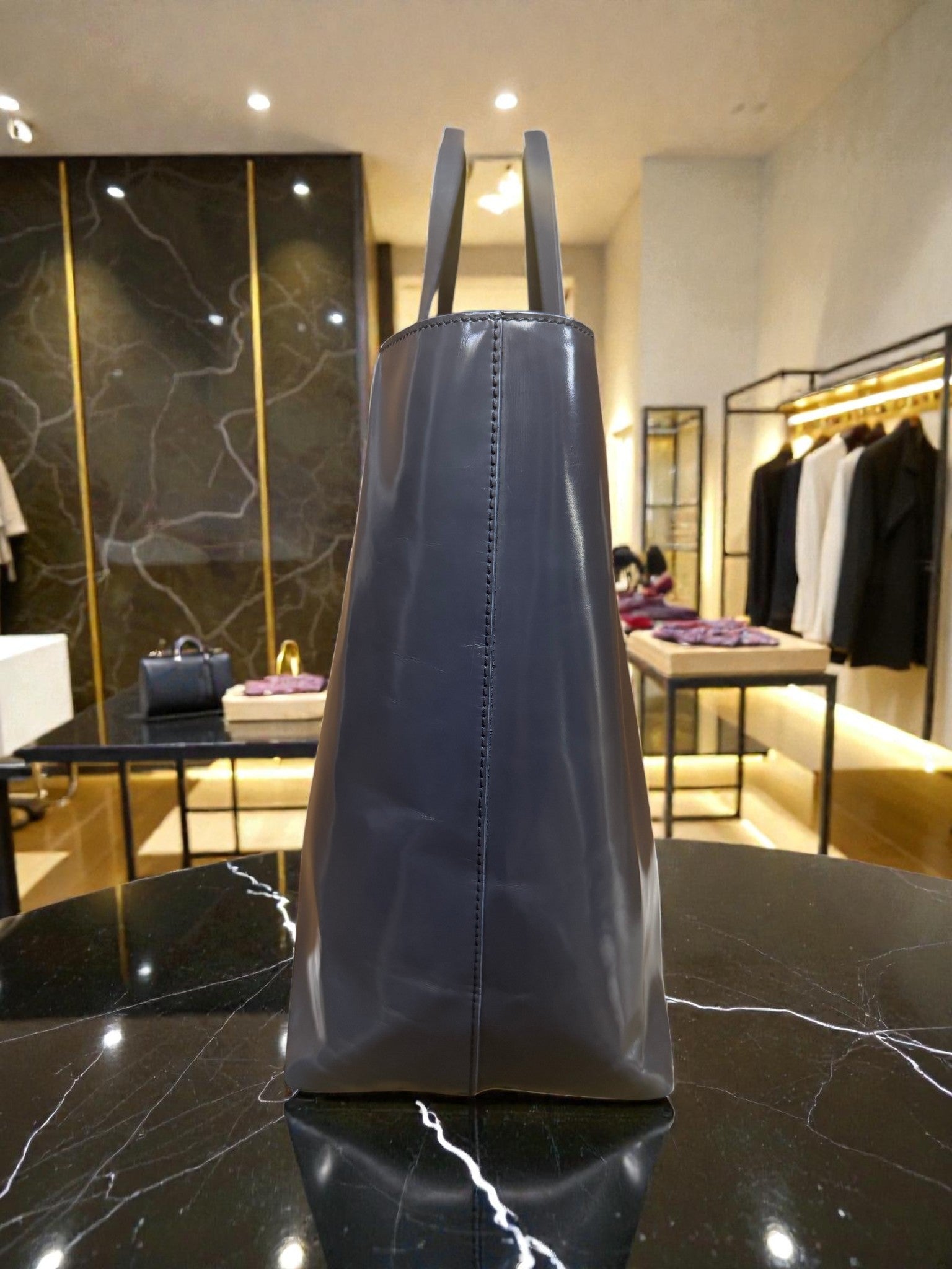 Prada Navy Enamel (Patent Leather) Tote Bag