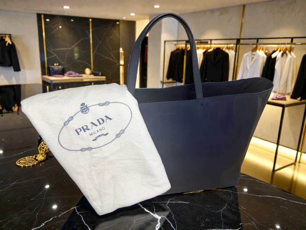 Prada Navy Enamel (Patent Leather) Tote Bag