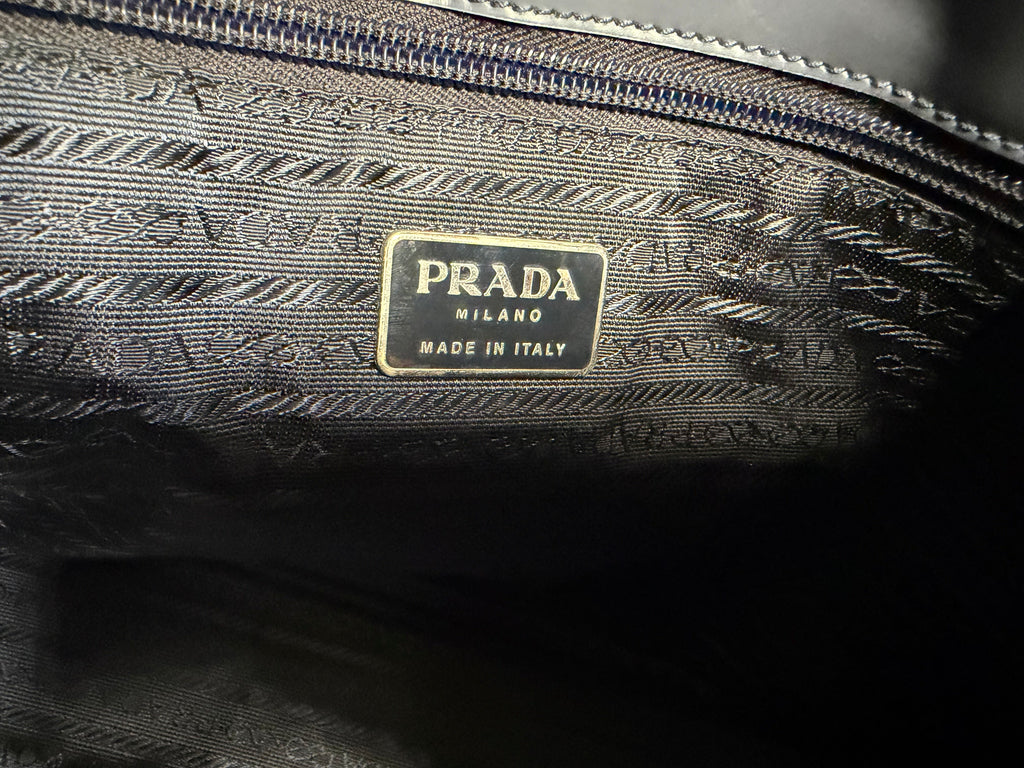 Prada Navy Enamel (Patent Leather) Tote Bag