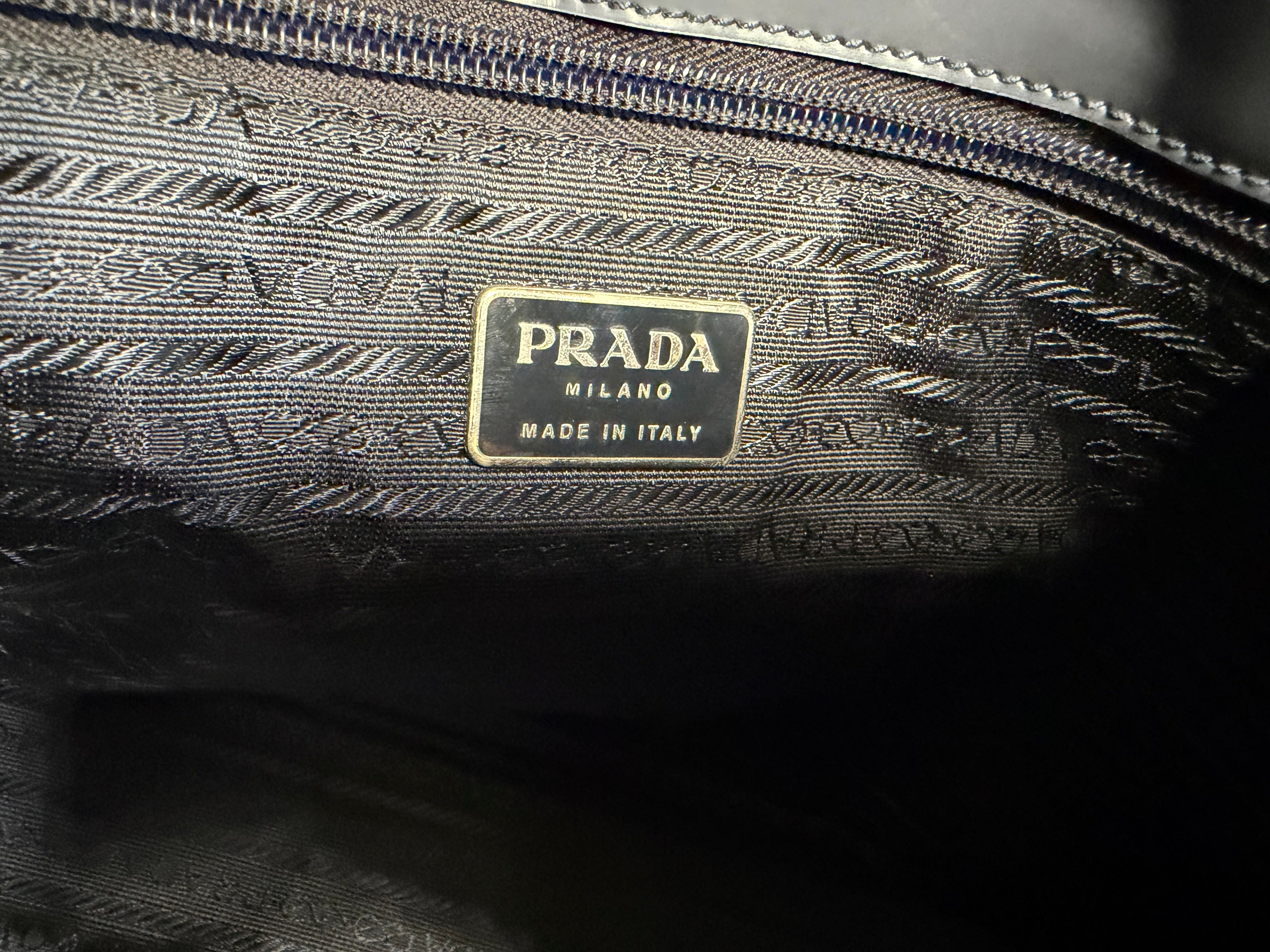 Prada Navy Enamel (Patent Leather) Tote Bag