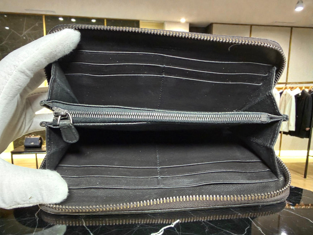 Bottega Veneta Intrecciato Zip-Around Continental Wallet in Black