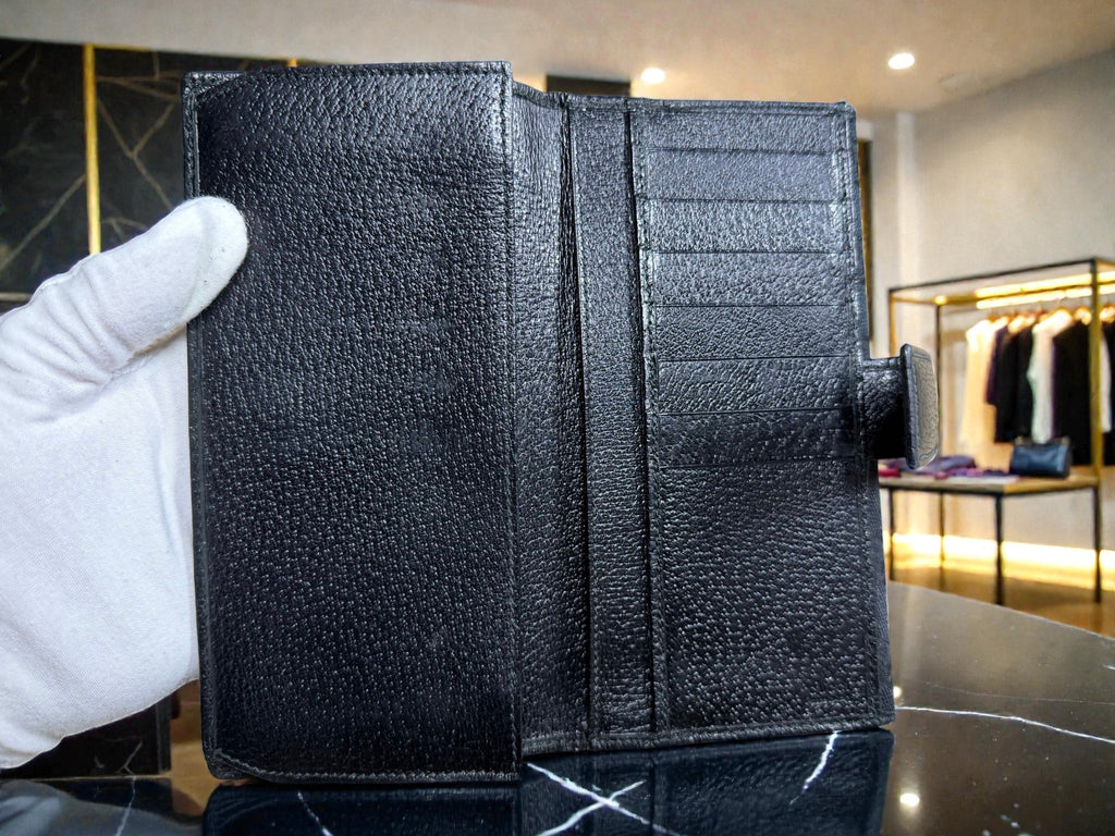 Gucci GG Monogram Black Canvas Continental Wallet