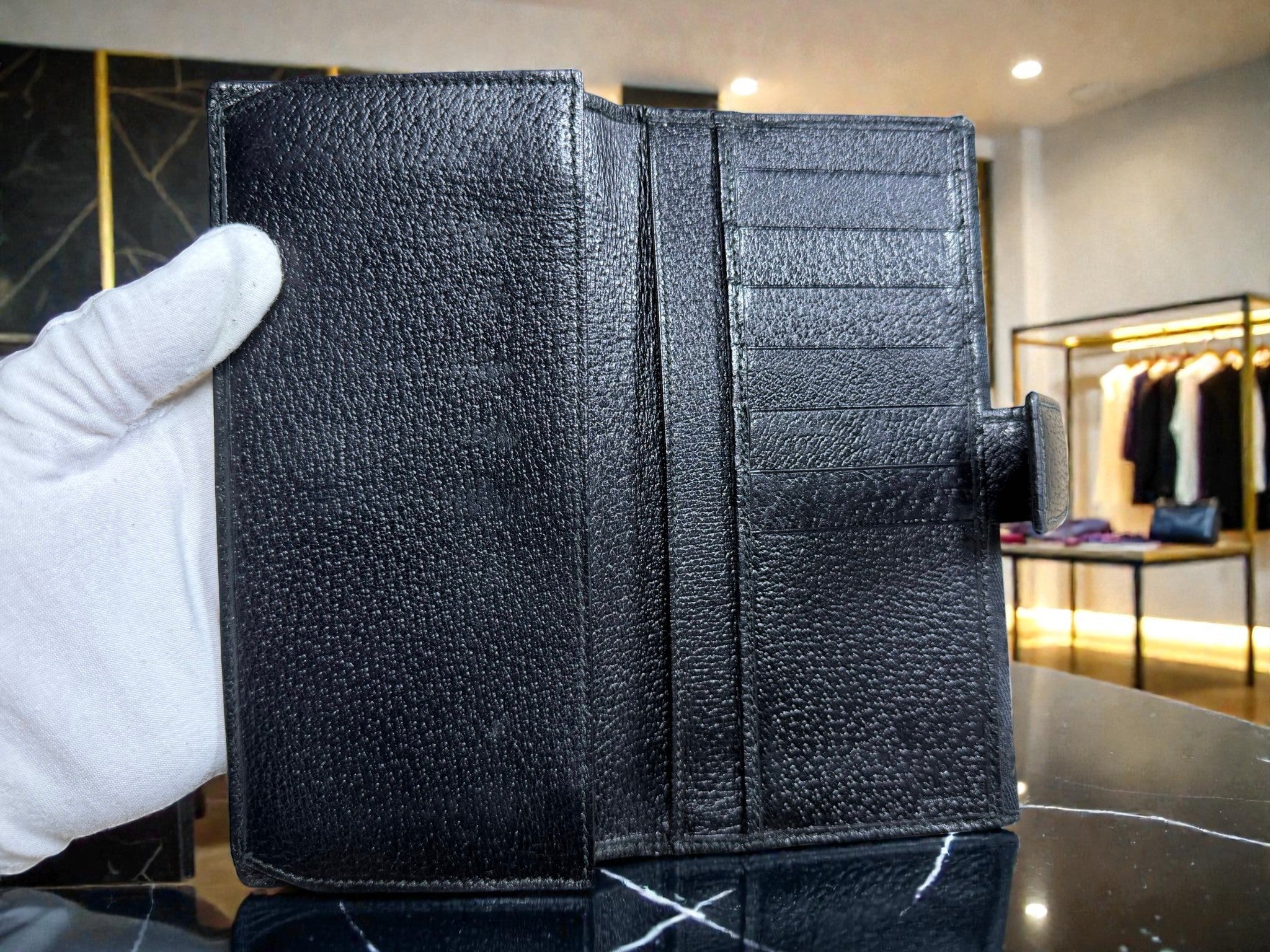 Gucci GG Monogram Black Canvas Continental Wallet